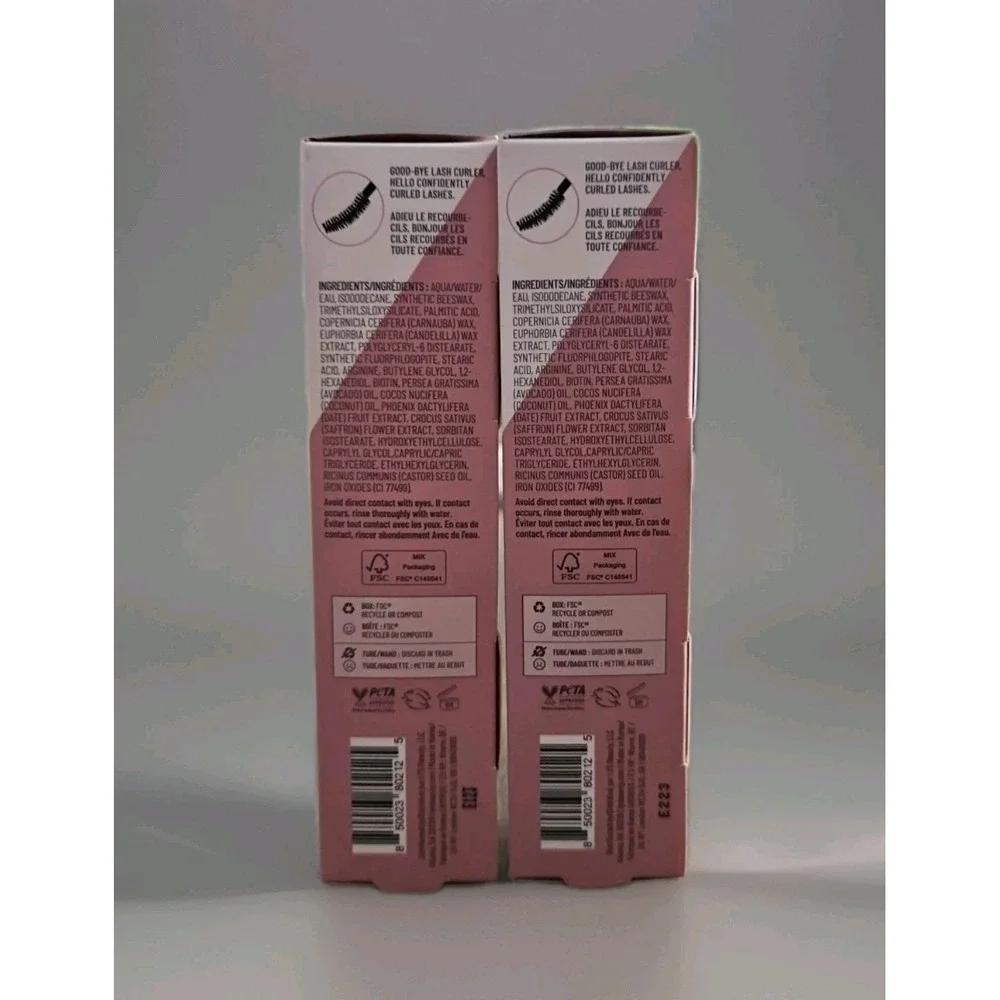 2X LYS Beauty Lash Confidence Curl + Length + Volume INFLUENTIAL Black 0.26 Oz